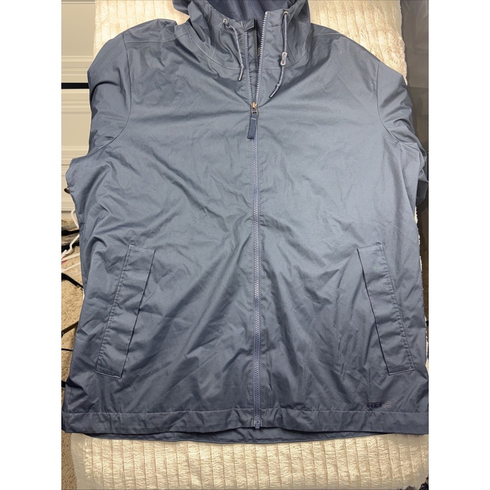 REI Co-op Jacket Mens L Blue Hooded Full Zip Windbreaker‎ Mesh Lined Lightweight
